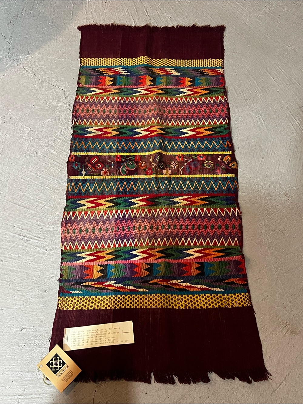 Vintage Guatemalan - Part of a Woven and Embroidered Huipil